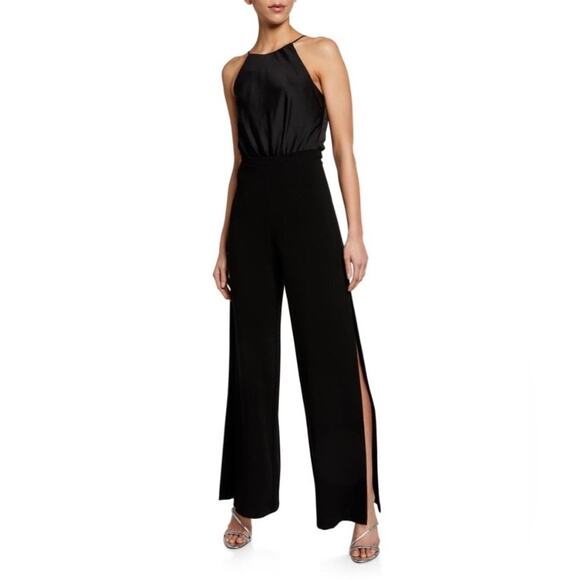 Black Halo Black Lyric Sleeveless Wide Leg Jumpsuit Sz.4 - Picture 1 of 15